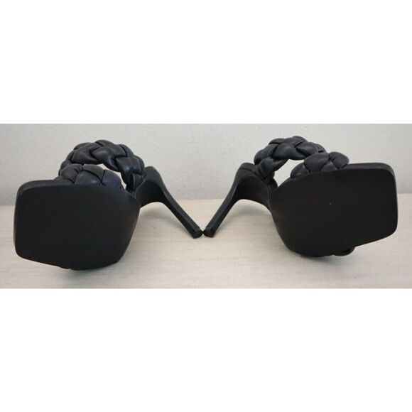 Steve Madden Women's Sz 6M Black Kenley Woven Stiletto Heel Sandals - Picture 2 of 7